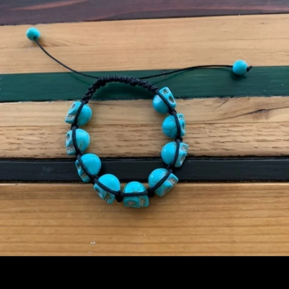 Blue Skulls Howilite Beads